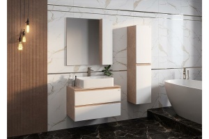 Зеркало-шкаф Onika Алеста 80 R камень светлый/белый (208095) - 2