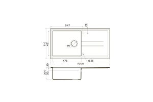 Мойка кухонная Omoikiri Tedori Tetogranit/ваниль (4993917) - 2