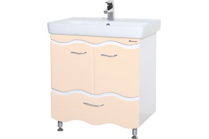 Тумба для комплекта Bellezza Мари Волна 80 белая/бежевая