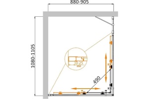 Душевой уголок Cezares Molveno AH 21 90+20 C Cr IV - 3