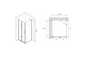 Душевой уголок Abber Zart 70x100 профиль хром стекло прозрачное - 3