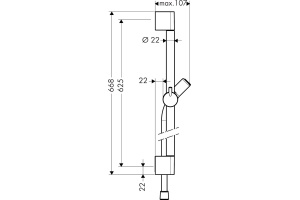 Душевая штанга Hansgrohe Croma 100 Unica’C 65 см - 2
