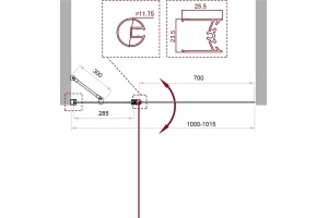 Шторка на ванну BelBagno Uno черный, матовый (UNO-V-11-100/150-C-NERO) - 3