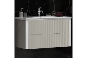 Тумба с раковиной подвесная Opadiris Рубинно 90 серый - 2