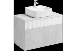 Тумба с раковиной Aquaton Марбл 80 белый-серый