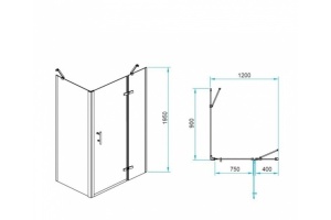 Душевой уголок RGW Passage PA-77B R 120x90 профиль черный стекло прозрачное - 3