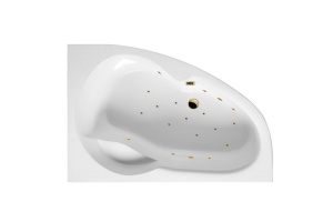Ванна акриловая Excellent Newa Relax R 160х95 с гидромассажем белый - золото
