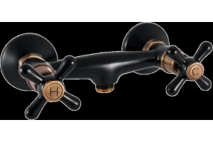 Смеситель для душа Rav Slezak Morava retro черный матовый - бронза