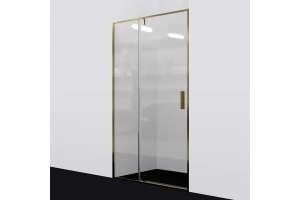 Душевая дверь в нишу Wasserkraft Aisch 90х200 профиль золото стекло прозрачное