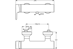 Смеситель для душа Ideal Standard Active хром (B8066AA) - 2