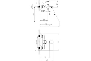 Смеситель Milardo Amplex AMPSB02M02 для ванны с душем - 3