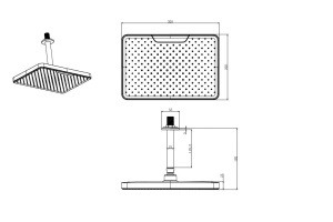 Верхний душ AQUATEK AQ2071CR, потолочный 305х205 мм - 2