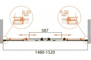Шторка на ванну Cezares Relax VF-2-150/145-C-Bi стекло прозрачное - 3