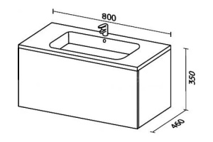 Тумба под раковину Sanvit Кубэ-1 80 белый глянец - 3