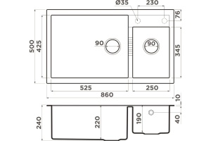 Мойка кухонная Omoikiri Tedori платина (4993939) - 3