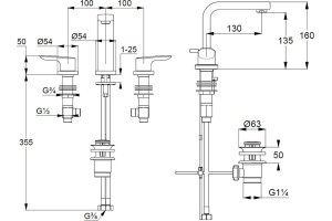 Смеситель для раковины Kludi Pure&solid хром (343940575) - 3