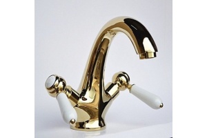 Смеситель для раковины Magliezza Bianco золото (50107-do) - 2