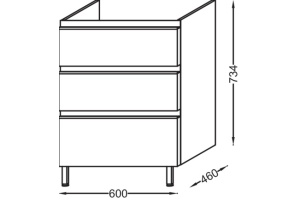 Тумба под раковину Jacob Delafon Vox 60 см (EB2050-RA-G1C) - 2