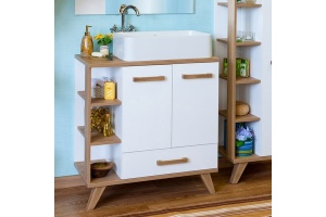 Тумба с раковиной Sanflor Ингрид 80 белый (С12474)