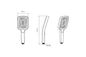 Душевая лейка Vincea с шлангом сталь - 3