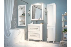 Шкаф-пенал Misty Марта R, белый глянцевый, с бельевой корзиной - 2