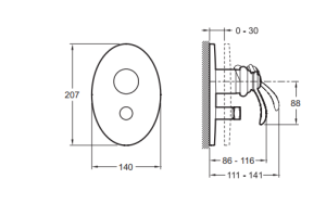 Смеситель Jacob Delafon Fairfax E98722-CP для ванны с душем - 2