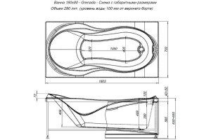 Акриловая ванна Aquanet Grenada 179.7x79.3 см (00203971) - 3
