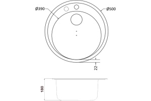 Мойка кухонная Zorg Granit GR 500 BLACK BRONZE бронза - 2