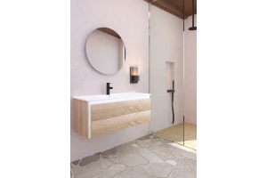 Тумба под раковину Sanvit Линк 120 светлое дерево - белый глянец - 2