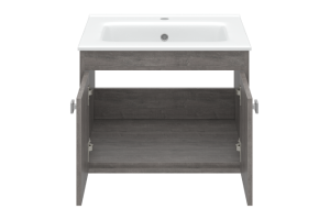 Тумба с раковиной Misty Пайн 60 серая матовая - 2