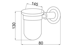 Стакан для зубных щеток настенный Boheme Murano хром с черным - 2