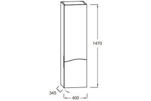 EB1836RRU-P6 пенал подвесной SHERWOOD шарниры справа, без подсветки /40x34x147/(натуральный дуб) - 2