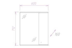 Зеркало-шкаф Onika Ника 60 L с подсветкой, белый (206015) - 3
