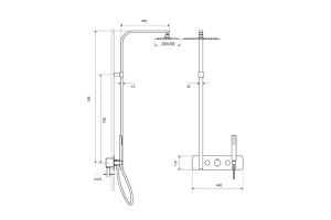 Душевая стойка Excellent Rain Krotos хром - 3
