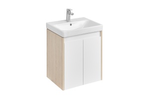 Тумба под раковину Aquaton Сканди Doors 55 Белый глянец Дуб верона - 2