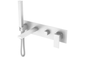 Смеситель для ванны с душем Boheme Qubic белый матовый