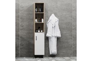 Шкаф-пенал Onika Тимбер 30.01 R белый - светлое дерево - 2