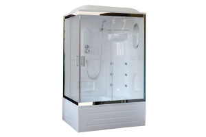 Душевая кабина Royal Bath BP 100х80 R профиль хром стекло прозрачное с гидромассажем