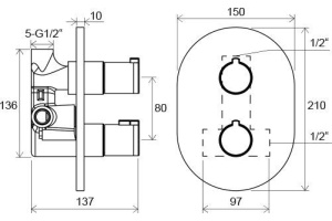 Термостат Ravak Chrome CR 064.00 для душа - 2