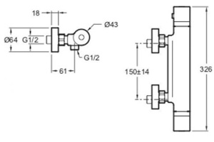 Термостатический смеситель для душа Jacob Delafon Edgar E29846-CP - 2