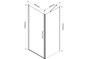 Боковая стенка Vincea Orta 90х190 хром стекло прозрачное - 3