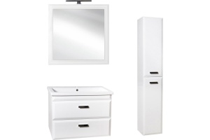 Тумба с раковиной Style Line Лотос 80 Люкс Plus подвесная, белая - 2