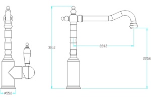 Смеситель для кухни Boheme Crystal бронза - 2