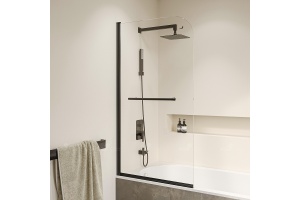 Шторка на ванну RGW Screens SC-114 80х140 профиль черный стекло прозрачное - 2