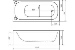 Акриловая ванна Triton Стандарт 130x70 - 2