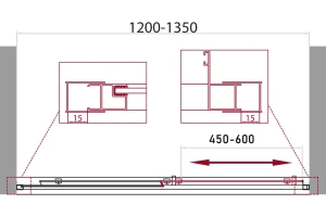 Душевая дверь BelBagno Unique 135 хром (UNIQUE-BF-1-120/135-M-Cr) - 2