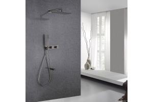 Душевой комплект Abber Rund с термостатом сталь матовый - 2