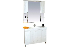 Мебель для ванной Misty Вирджиния Бабочка 105 белая фактурная