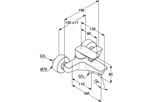 Смеситель для ванны с душем Kludi Pure&Style 406813975 черный матовый - 3