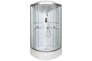 Душевая кабина Deto L 100х100 с подсветкой, хром (L510LED)